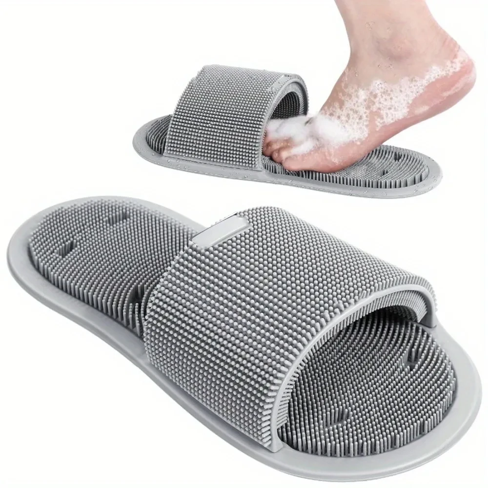 Flippers Swimming - シリコン製シャワースリッパ。滑り止め加工、足裏マッサージ機能付き。角質除去、浴室用スパ、清掃用具。
