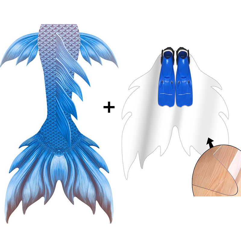Flippers Swimming - 新しいデザインブルーカラースキンテールマーメイドカスタマイズされたサイズのための高品質水泳とダイビングモノフィンフィンフリッパー