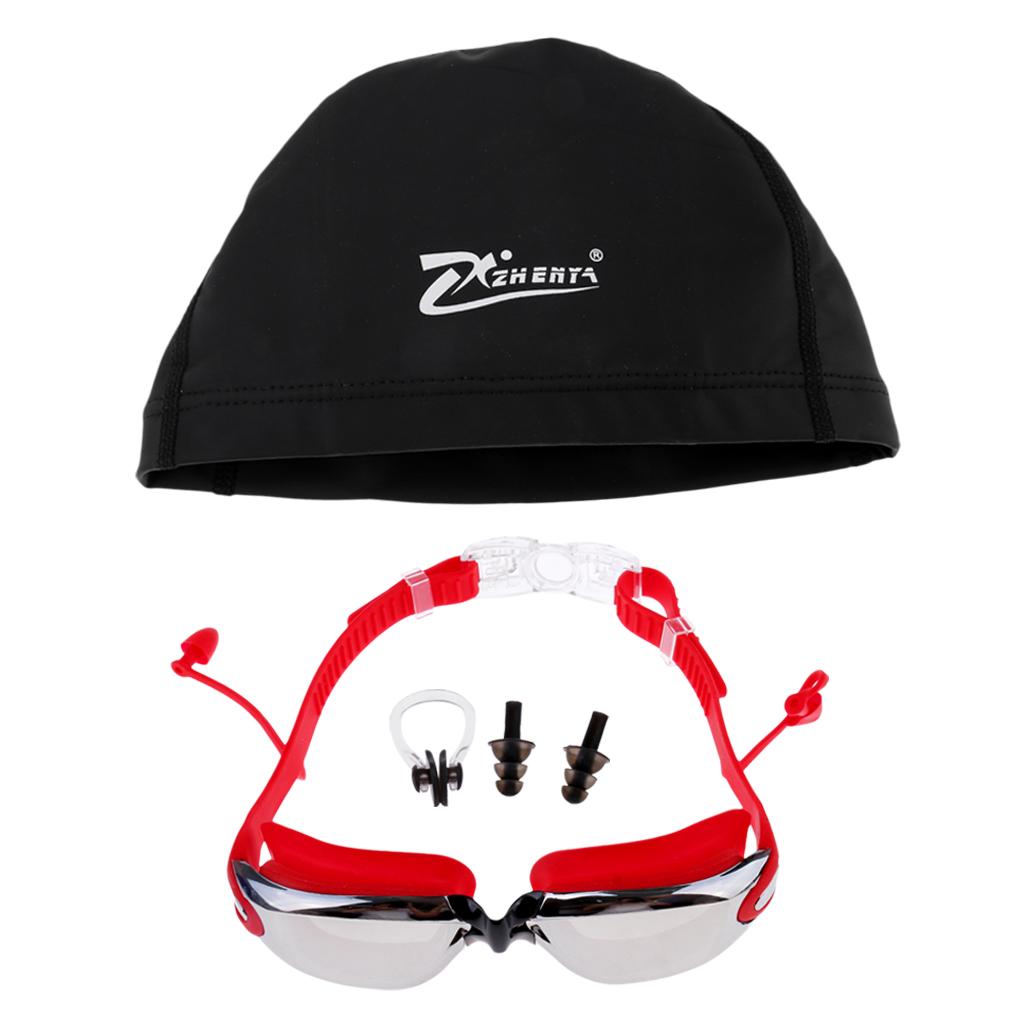 Goggles Swim - 水泳用ゴーグル＋収納ケース＋水泳用帽子＋クリップ＋耳栓2個