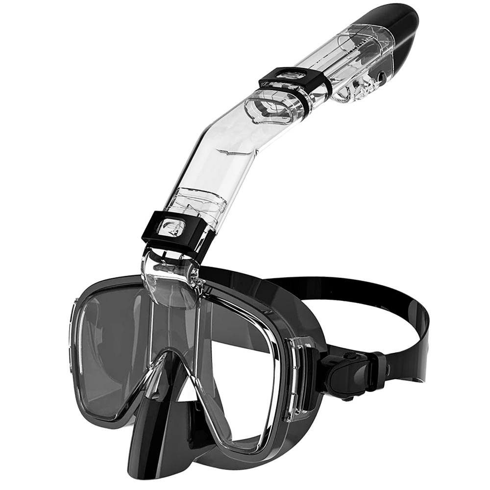 Snorkel Set - ダイビングマスク 折りたたみ式曇り止めシュノーケルマスクセット フルドライトップシステム付き フリースイム用 プロシュノーケリングギア 大人