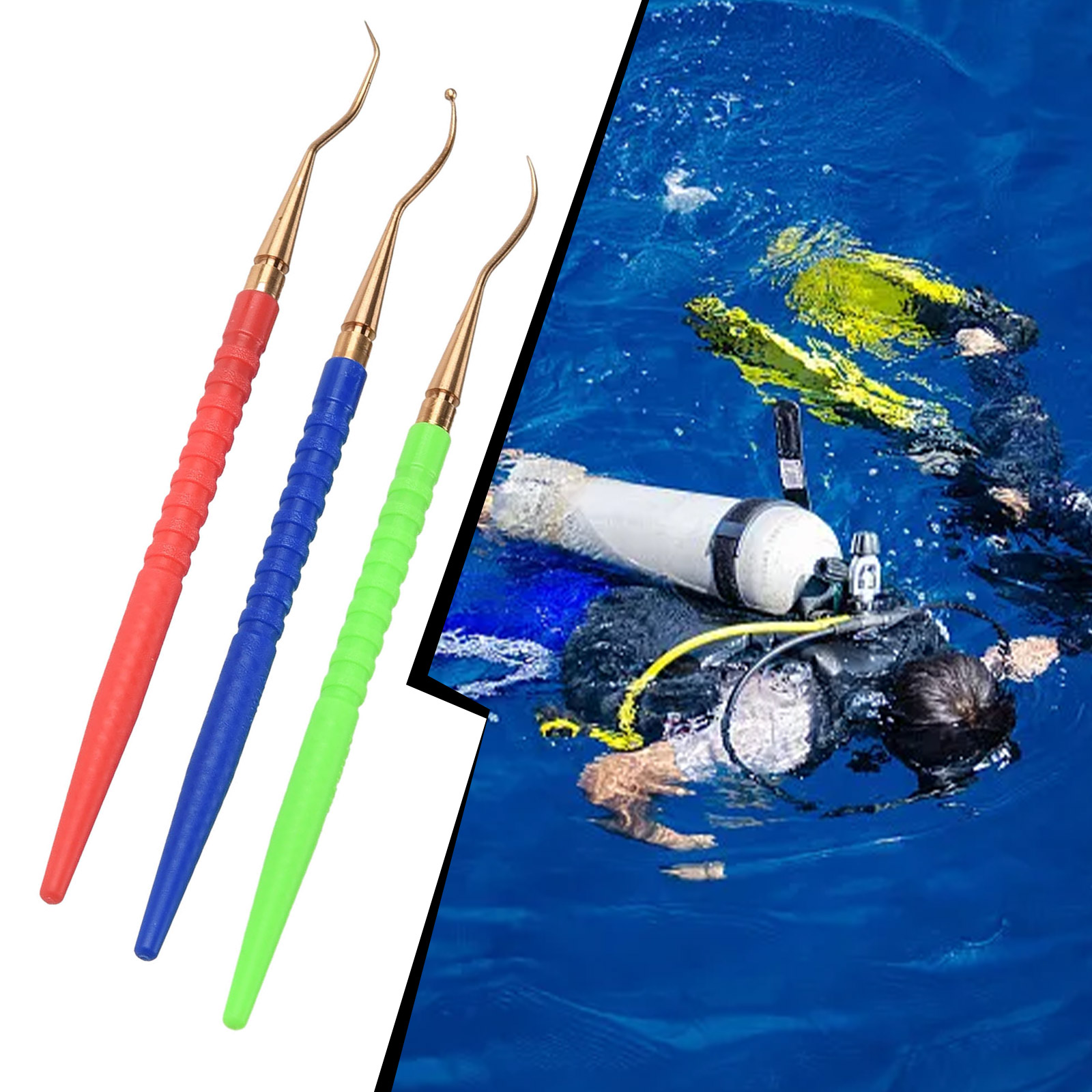 Snorkel Set - 3 個真鍮 O リングリムーバーピックフックスキューバダイビングレギュレーター修理ツールセットシュノーケリングフリーダイビングメンテナンスアクセサリー用