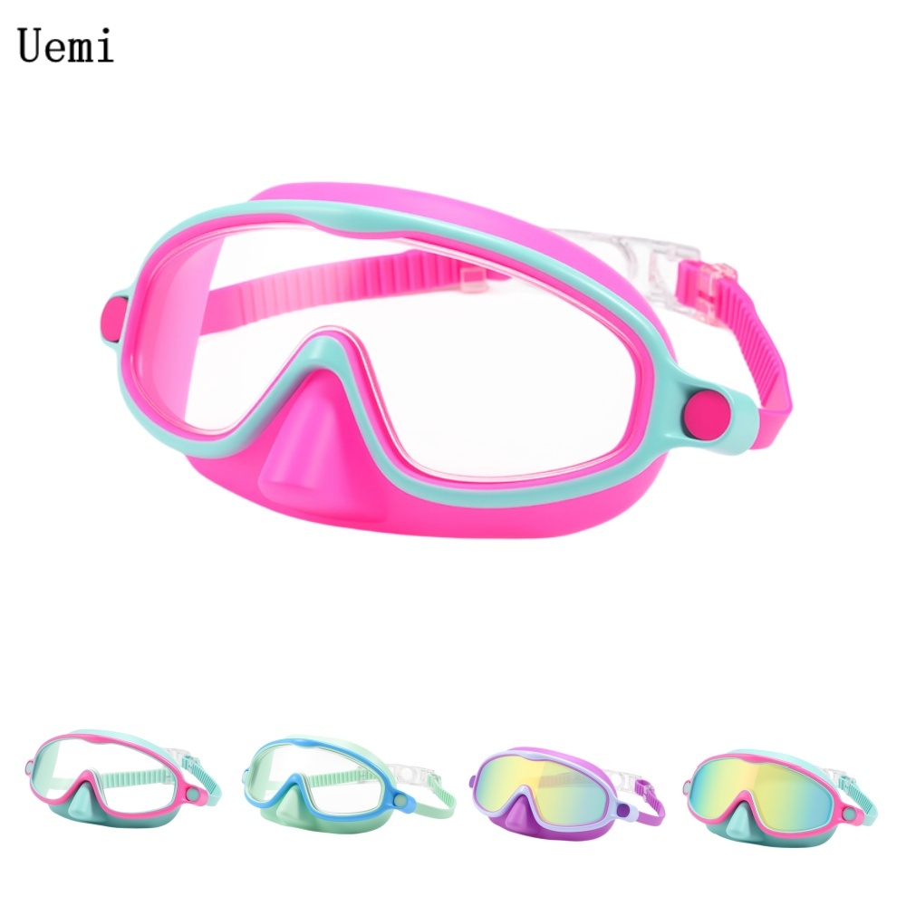 Diving Mask - 子供用スイムゴーグル ノーズカバー付き UV耐衝撃 広視野 曇り止め 水泳ダイビングマスク