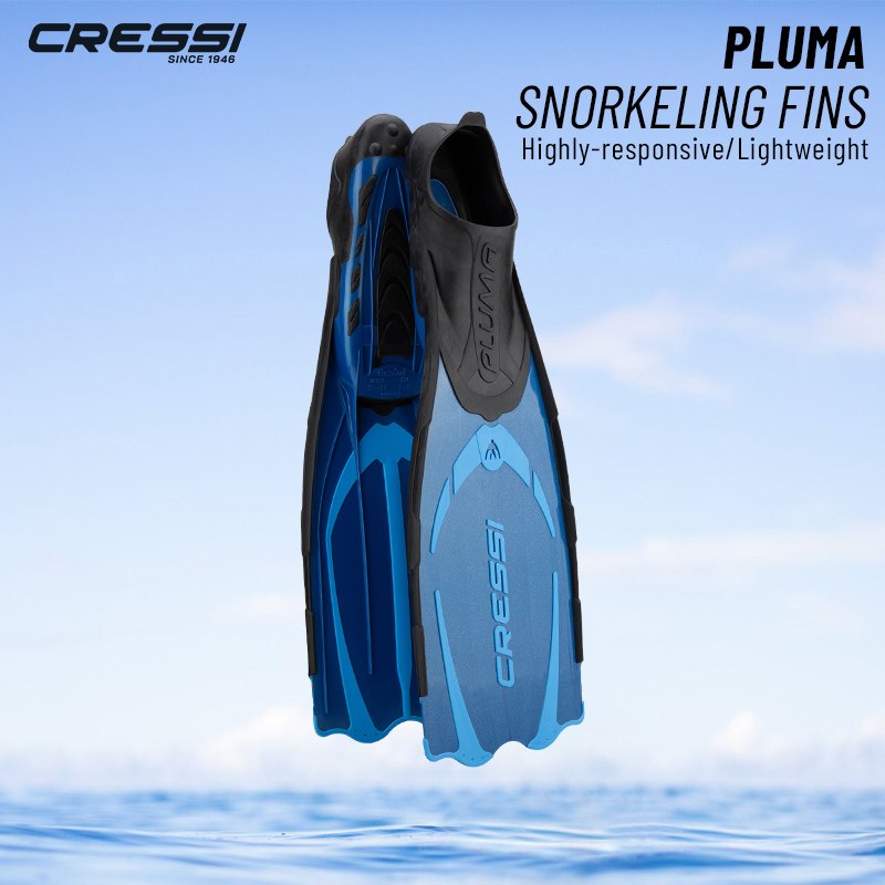 Flippers Swimming - を Cressi Pluma ダイビングフィンシュノーケリング水泳フリッパーロング刃フィン超快適大人のための青、ピンク、黒