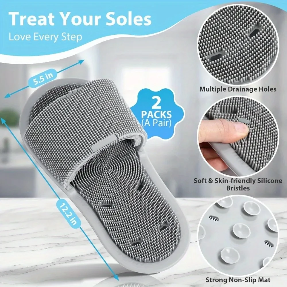 シリコン製シャワースリッパ。滑り止め加工、足裏マッサージ機能 - Flippers Swimming のレビューと価格