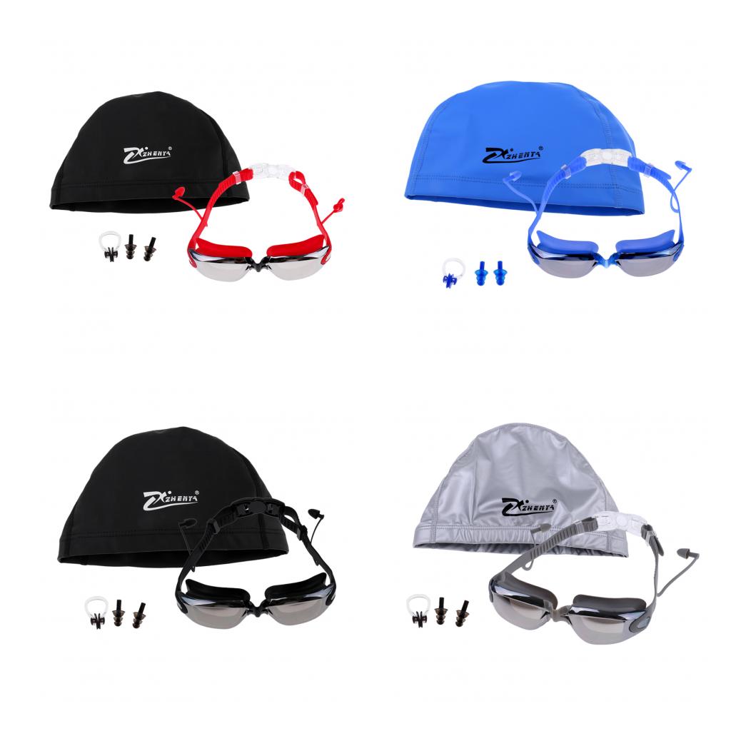 水泳用ゴーグル＋収納ケース＋水泳用帽子＋クリップ＋耳栓2個 - Goggles Swim のレビューと価格