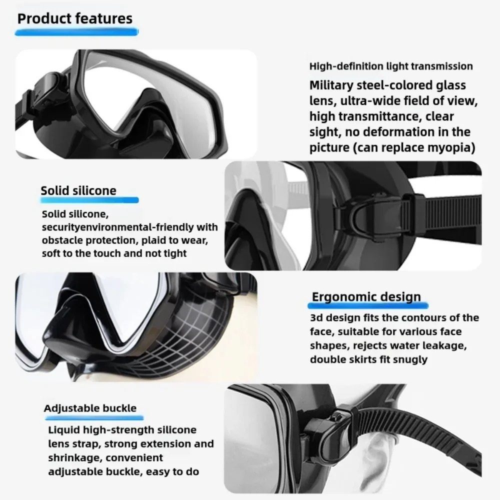 スキューバダイビングマスクシュノーケルセット大人用強化ガラス - Snorkel Set のレビューと価格