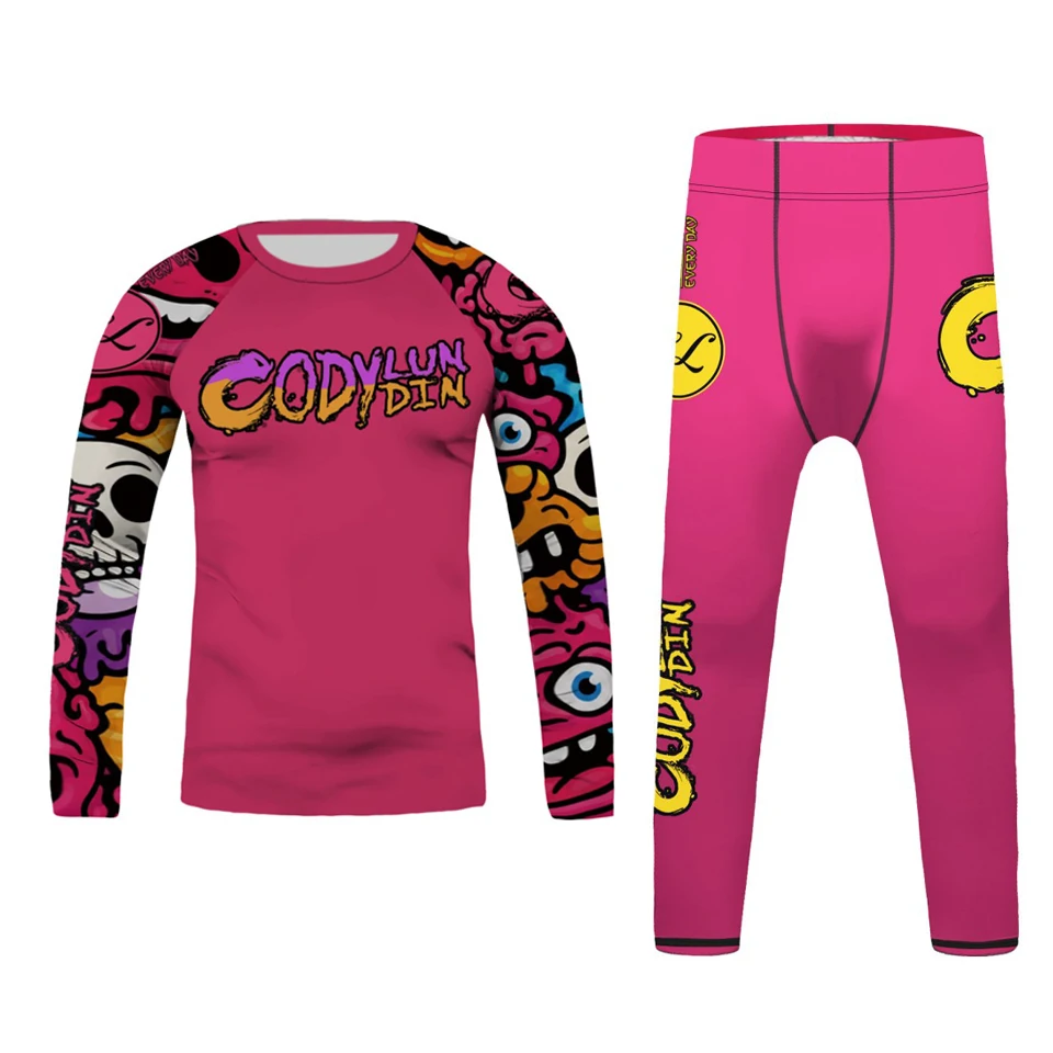 子供用MMA、ムエタイ、柔術スポーツウェア、男の子用ボクシン - Rash Guard のレビューと価格