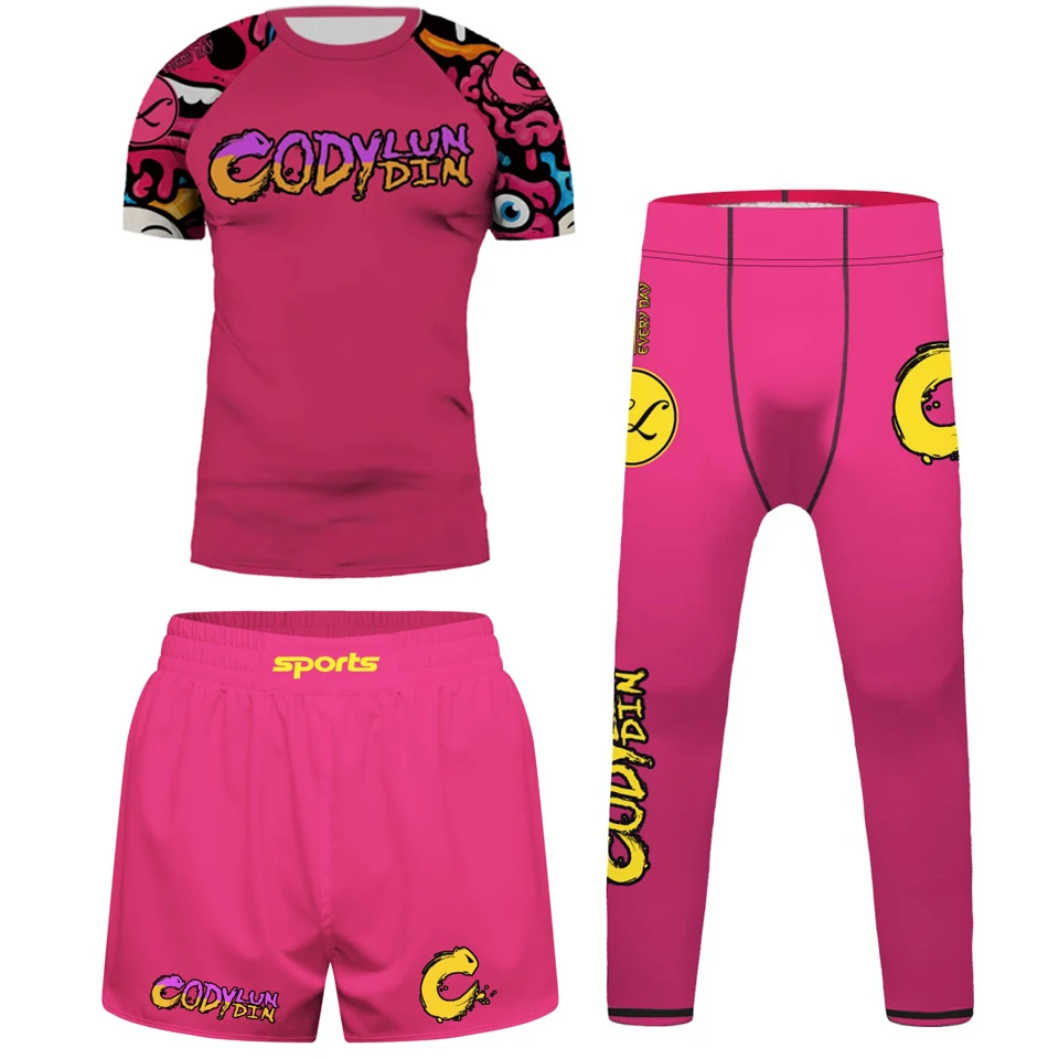 子供用MMA、ムエタイ、柔術スポーツウェア、男の子用ボクシン - Rash Guard のレビューと価格