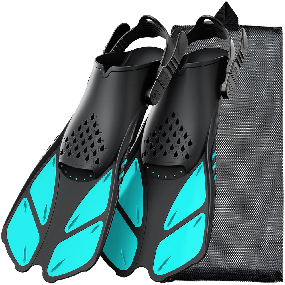 シュノーケルフィン水泳足ひれ調節可能なバックルショートシリコ - Flippers Swimming のレビューと価格