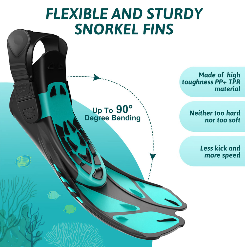 シュノーケルフィン水泳足ひれ調節可能なバックルショートシリコ - Flippers Swimming のレビューと価格