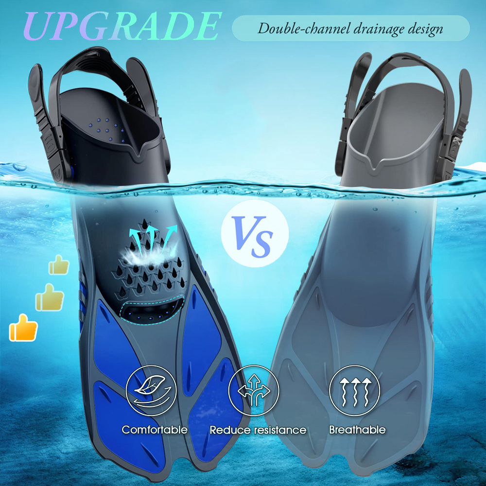 シュノーケルフィン水泳足ひれ調節可能なバックルショートシリコ - Flippers Swimming のレビューと価格