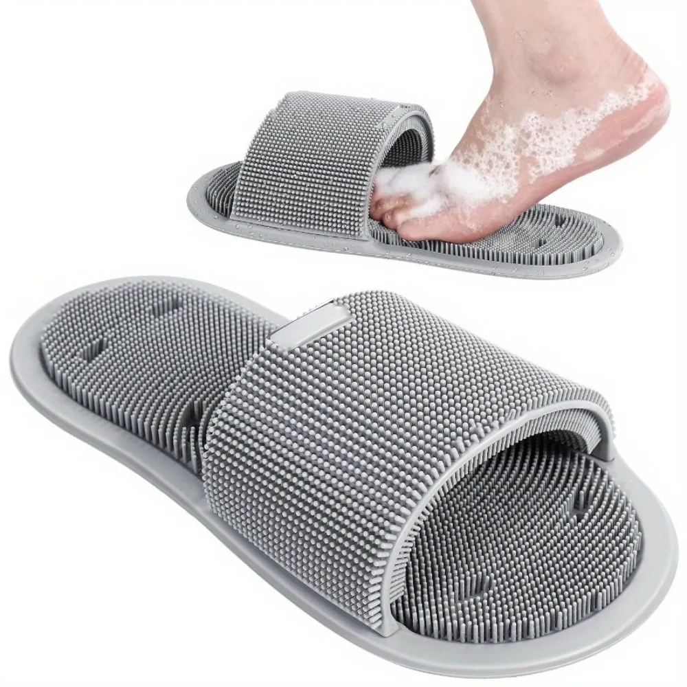 シリコンフットスクラバーブラシスリッパ シャワーフットマッサ - Flippers Swimming のレビューと価格