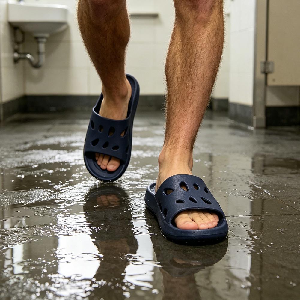 男性用EVAシャワースリッパ、滑り止め、速乾性、排水穴付き、 - Flippers Swimming のレビューと価格