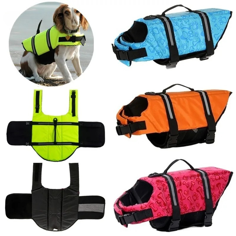 夏犬ライフジャケット反射調節可能な大型犬水着安全ベストサーフ - Life Jacket のレビューと価格
