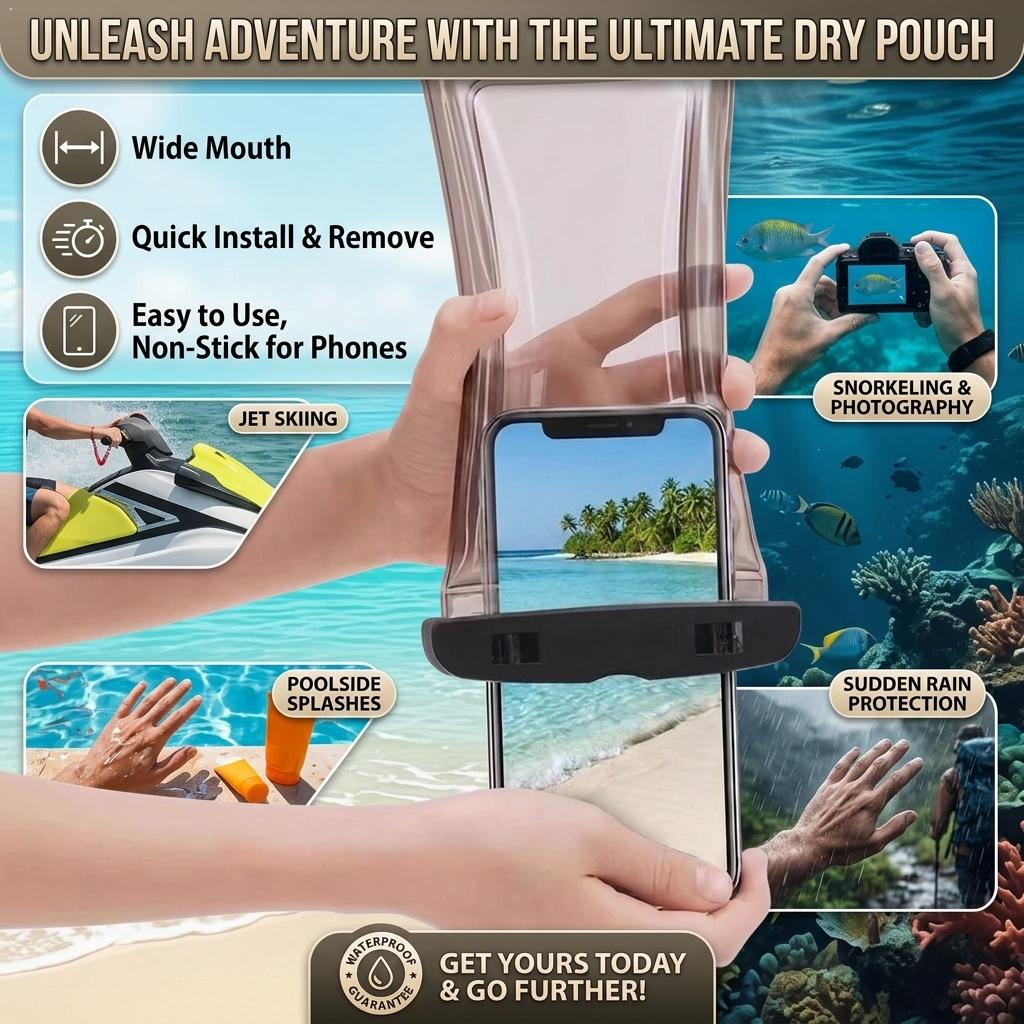 クリア防水携帯電話ケース ドライバッグポーチ iPhoneス - Dry Bag Waterproof のレビューと価格