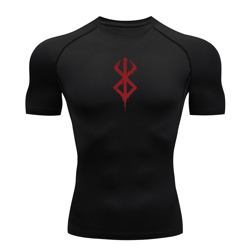 メンズプリントコンプレッションシャツ夏半袖ラッシュガードジム - Rash Guard のレビューと価格