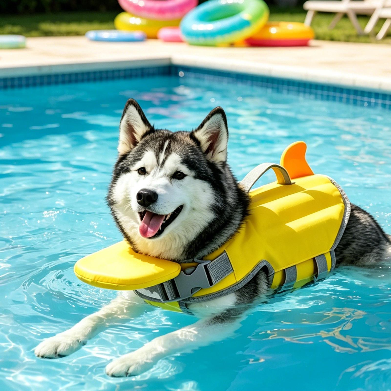 犬用救命胴衣 ポータブル 夏用 強力浮力 犬用水着 速乾性  - Life Jacket のレビューと価格