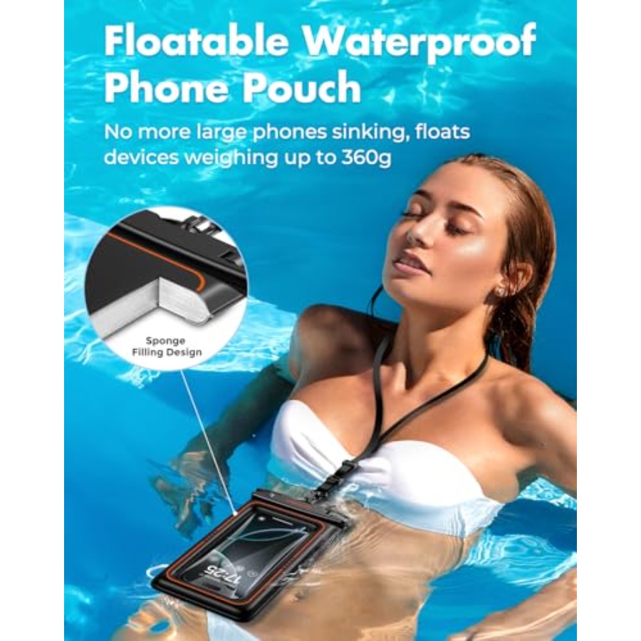フローティング防水電話ポーチ2個パック、IPX8防水電話ケー - Dry Bag Waterproof のレビューと価格