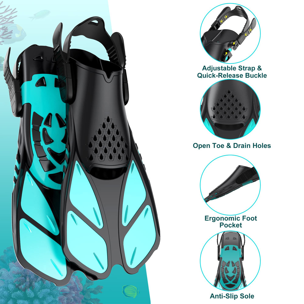 マスクフィンシュノーケルセット、大人用シュノーケリングギア、 - Snorkel Set のレビューと価格